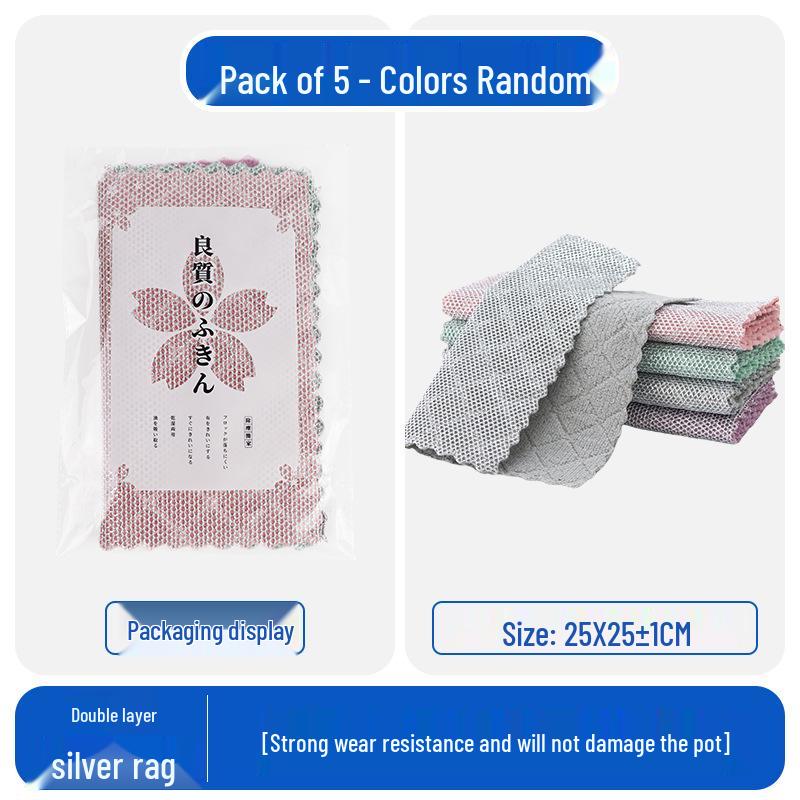 Doppellagiger Topfreiniger aus Stahlwolle: Dickes, Antihaftendes Scheuerschwamm mit Silberfaden aus Edelstahl für die Küchenreinigung