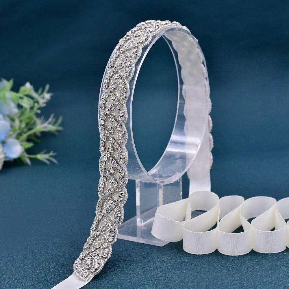 Light Luxury Rhinestone Waist Seal Zircon Wedding Lace-up Belt Fashion Crystal Dress Belt  Ornament