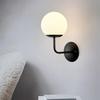 European style glass ball bedside wall lamp gold black swing arm wall lamp bedside room bedroom living room wall decoration art