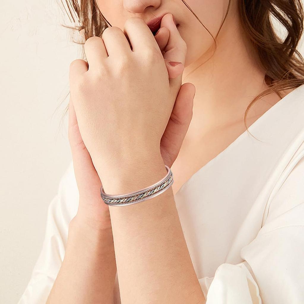 Copper Bracelets for Women 99% Pure Copper Handwoven Bracelet Cuff Bangle