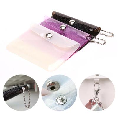 Porta-cartões de visita em pvc transparente à prova d'água mini carteira para meninas porta-moedas