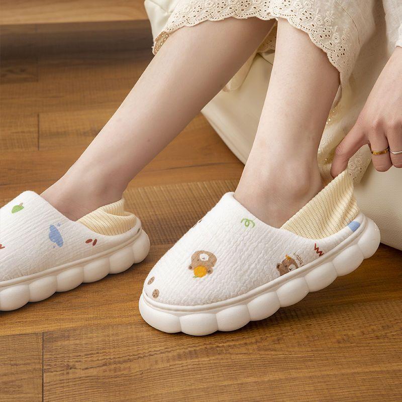 Shoes Soft Sole Comfortable Bag Heel Thickened Bottom Home Indoor Cotton Shoes Autumn and Winter Pregnant Women Lightweight Plush Shoes