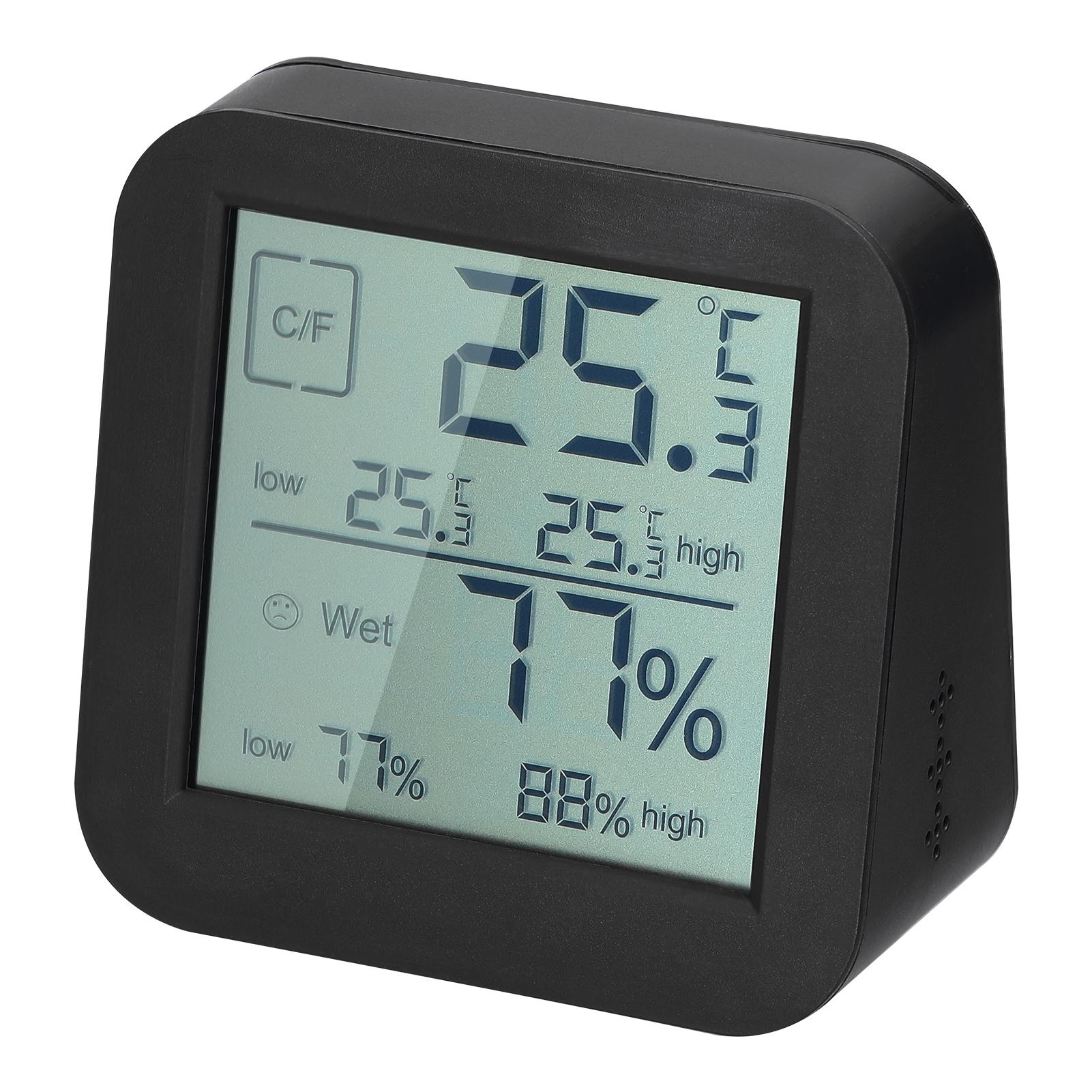 

Многофункциональный ЖК-цифровой сенсорный экран гигротермограф измеритель влажности и температуры в помещении настольные часы с двумя экранами чёрный