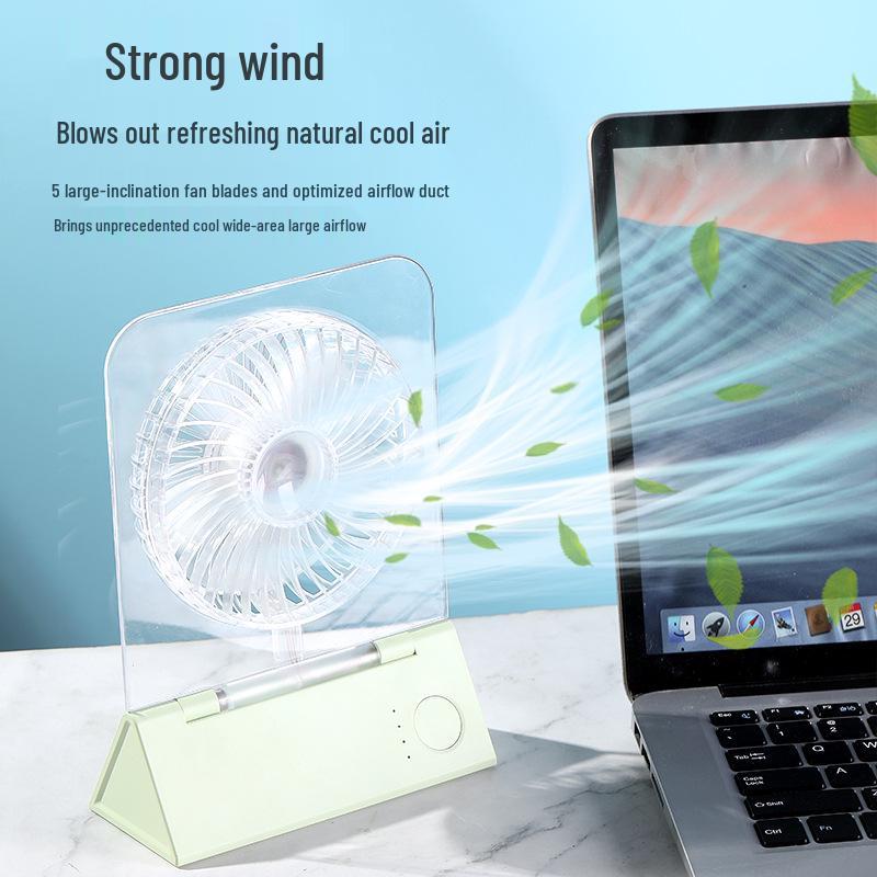 Three-Speed Transparent Folding Desktop Fan with USB Charging