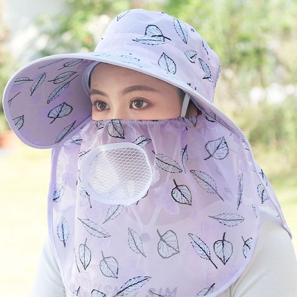 Sunscreen Bucket Hat Wide Brim Ponytail Hats New Tea Picking Cap  Outdoor