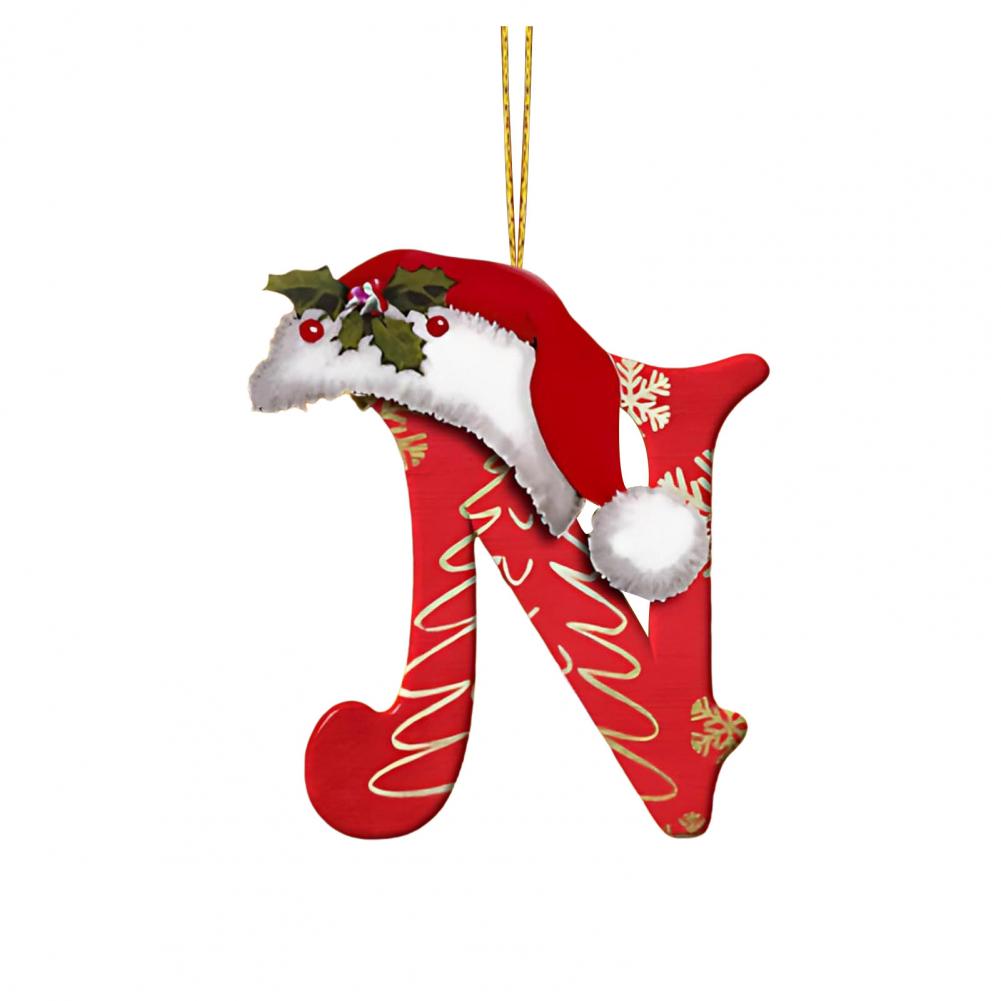 Christmas Tree Letter Decorations Ornaments Set with Santa for Home Holiday
