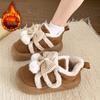 Fashion Cute Fluffy Winter Boots for Women 2025 Faux Fur Bowtie Pink Snow Boots Woman Warm Plush Kawaii Ball Ankle Boots Shoes Woman
