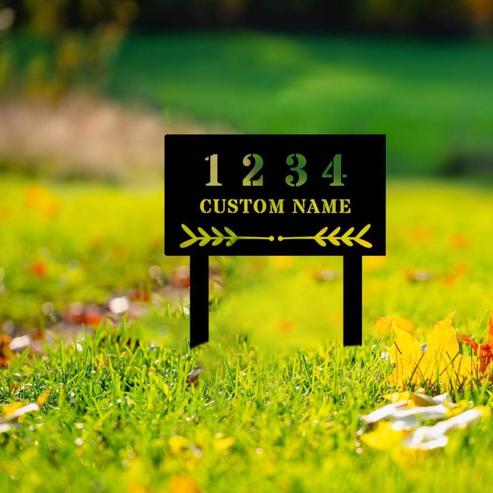 Metal Wall Art Decor, Garden Stake Sign, Personalized Address Marker, Outdoor Lawn Ornament, Unique Gift for Family