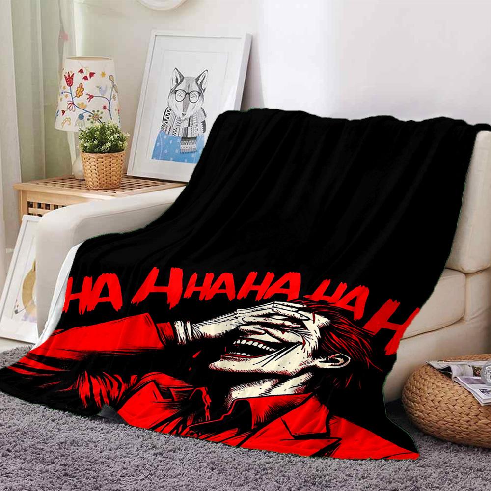 

1pc Joker Laughing Soft Warm Throw for Home, Office, Trave, All-Season Cozy Bedding Gift, Office Cozy Accessory 1157 80cmx120cm(31inx47in)