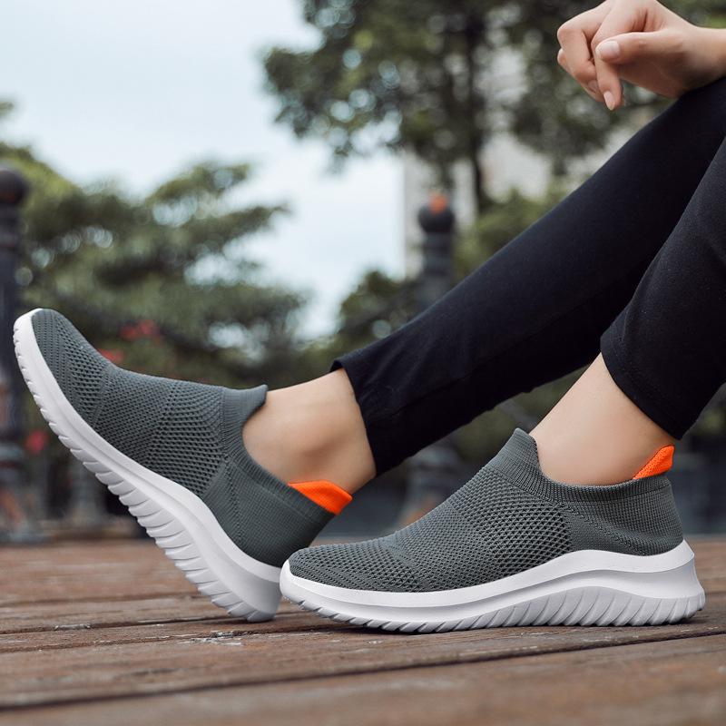 Breeze Knit Slip-on Running Shoes for Men & Women: Lightweight, Breathable Casual Sports Footwear