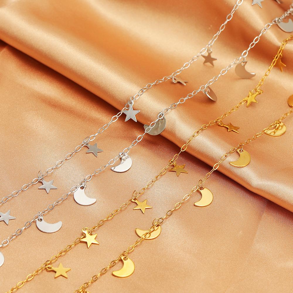 Luxury Jewelry Stainless Steel 18K Real Gold Plated Star Moon Multi Style Tassel Pendant Chains for Necklace Jewelry Making