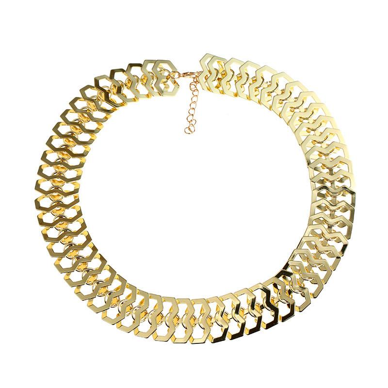 Vintage Geometric Alloy Chain Necklace With Talisman Pendant For Women