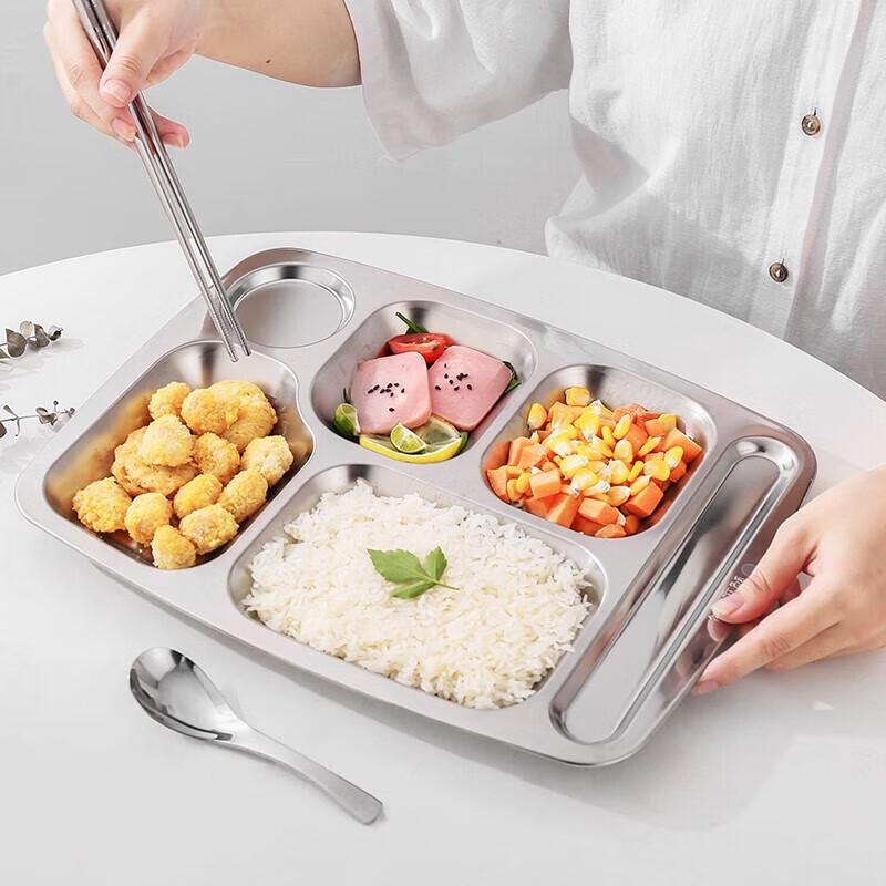 Homeglen 304 Edelstahl Sechs-Fächer Mittagstablett Set