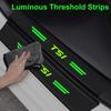 RSQ1 Valve Stems Caps Luminous Auto Door Sill Protect Decals Anti Scratching, For Volkswagen VW TSI Logo Car Threshold Strip Welcome