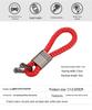 Textured Leather Rope and Gunmetal Keychain with Horseshoe Buckle