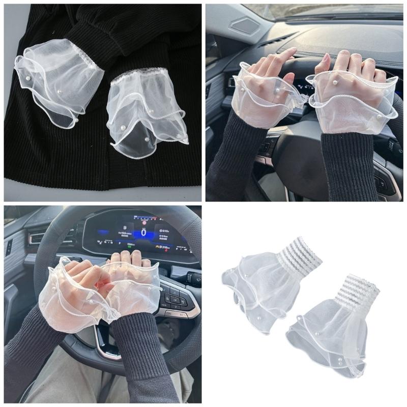 Wrist Cuffs For Hoodie Sweater Lace False Sleeve Ornaments Flared Ruffled Flared Sleeves False Wrist Cuffs