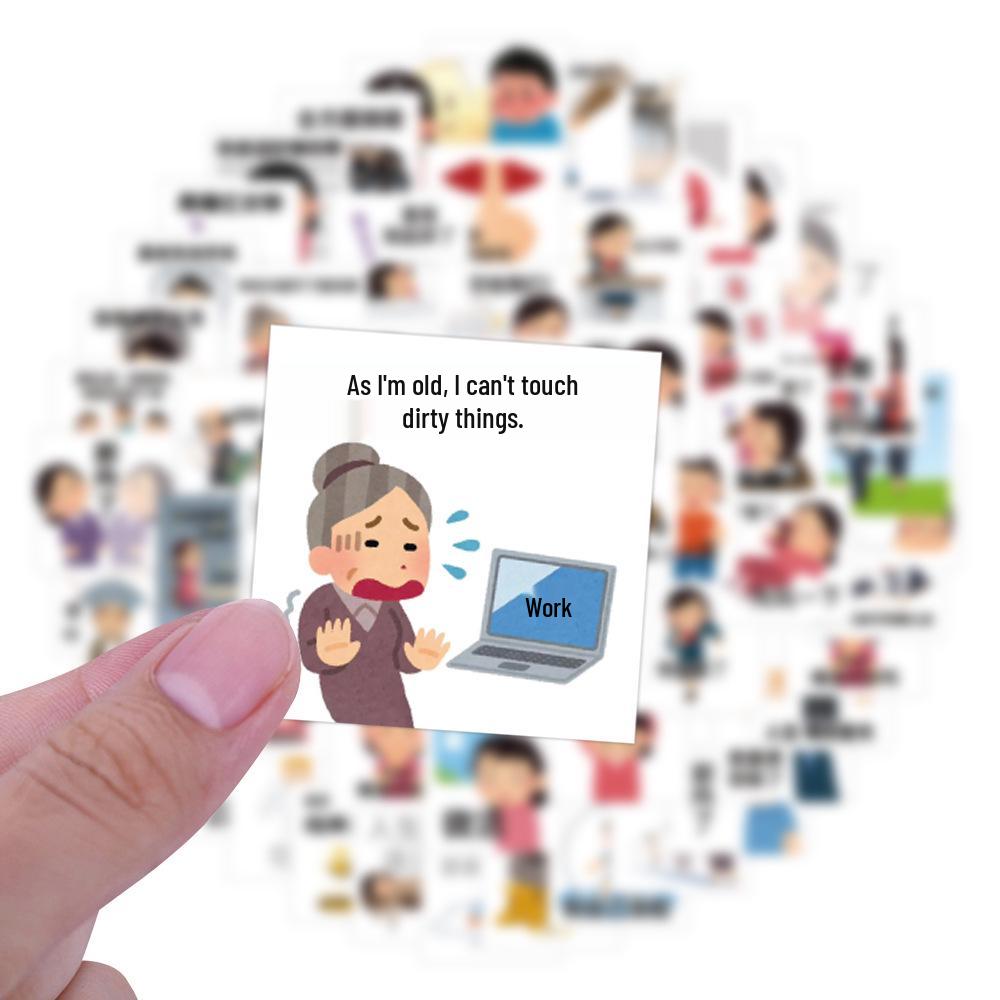 80pcs Cute Unlucky Emoji Stickers for Journals, DIY, Phones, and Laptops