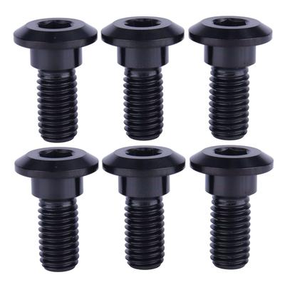 6 PCS M8 X 20mm Titanium Bolt Motorcycle Rear Brake Rotor Bolt Screw for Yamaha (Black)