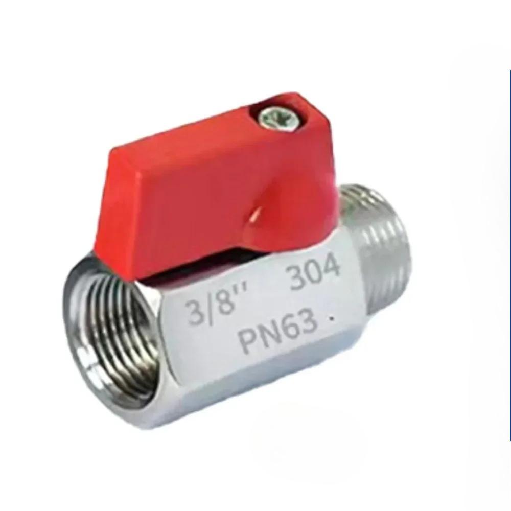 Red Handle 1/8 1/4 3/8 1/2 BSP Female Male 304 Stainless Steel Sanitary Mini Ball Valve Homebrew Food Grade