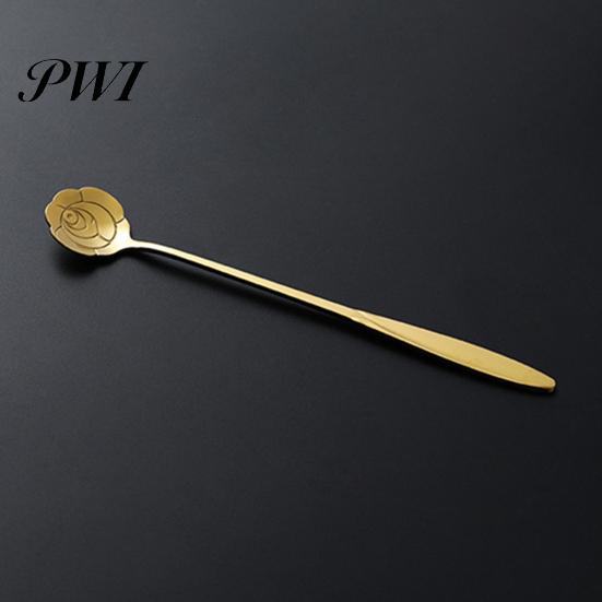 Coffee Spoon Long Handle Fine Texture Stainless Dessert Steel Mixing for Home Milk