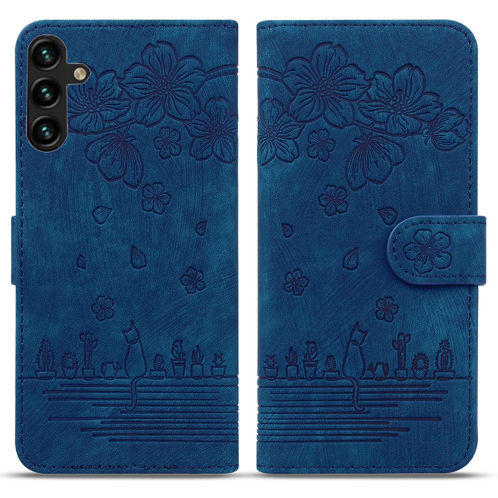 Phone Case For Samsung Galaxy A16 4G/5G/A26 5G/A17,Flip Stand Leather Cover Cherry Blossom Cat Imprinted