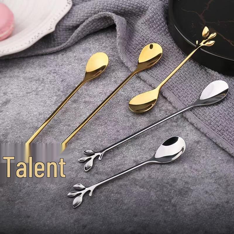 Stainless Steel Leaf Design Coffee Stirring Spoon