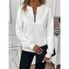  Women's Long Sleeve Knit Top Casual Quarter Zip Textured Sweater Pullover For Daily Wear