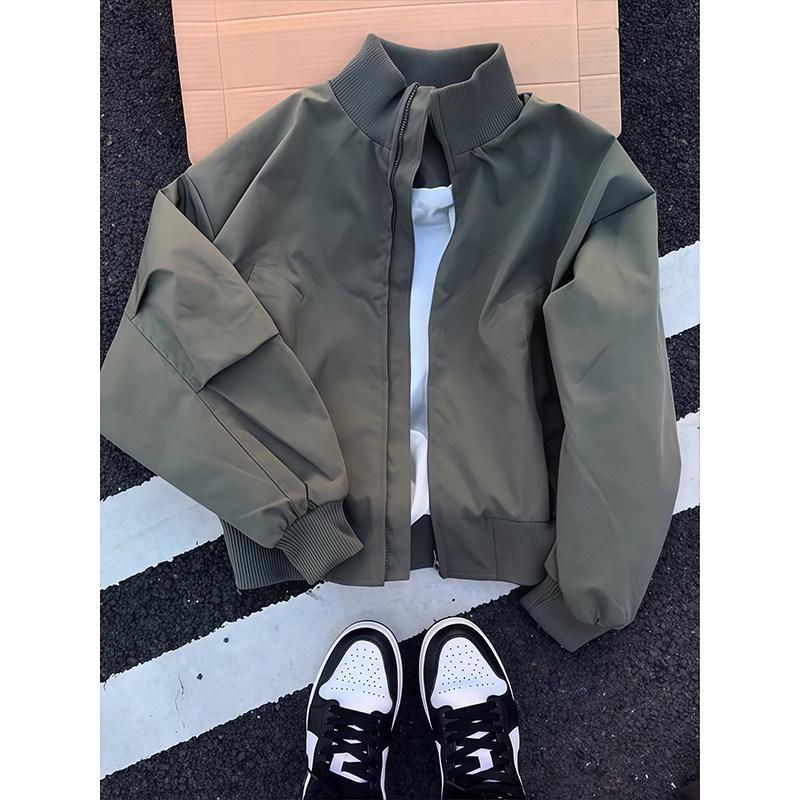 Melanoid Men's Stand Collar Jacket - Trendy Brown Autumn/Winter Baseball Style