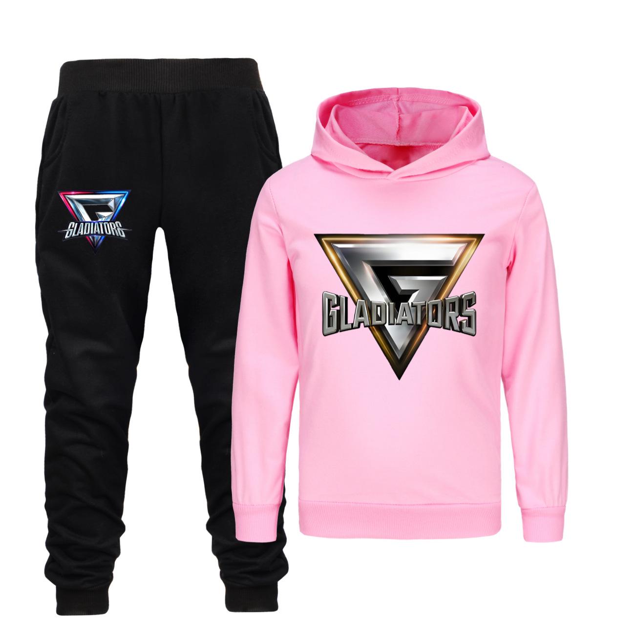 Trendiges Kinder-Hoodie- und Langhosen-Set mit Aufdruck 170 cm rosa
