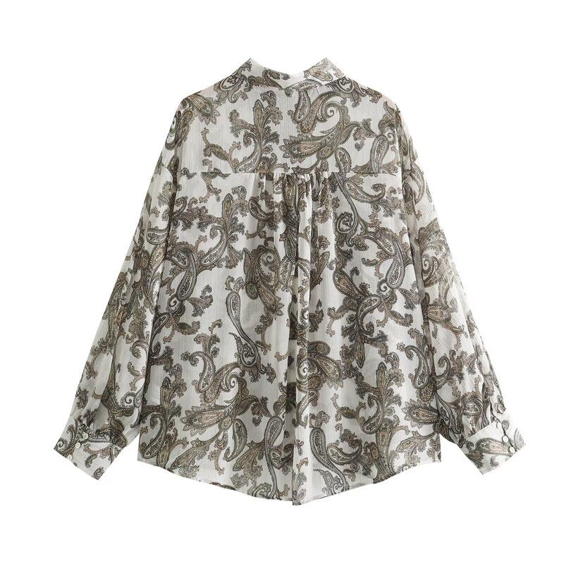 2024 Spring New Arrival Fashion Style Women's Clothing Casual Loose Paisley Print Shirt Tops 2298056 330