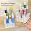 Ointment and Cream Storage Rack, a Handy Household Medicine Organizer with Compartmentalized Tubular Wave-shaped Japanese-style