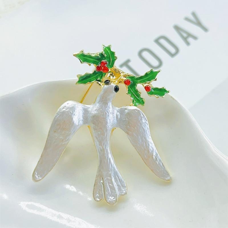 Peace White Dove Brooch Small-scale Collar Cover Accessory Anti-Glare Waist-Closure Button Pin Jewelry Brooch
