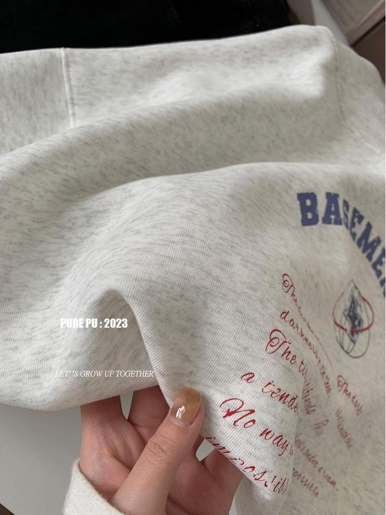 Women's Oversized Pink Letter Print Heavyweight Hoodie - Spring Loose Fit Long Sleeve Sweatshirt.