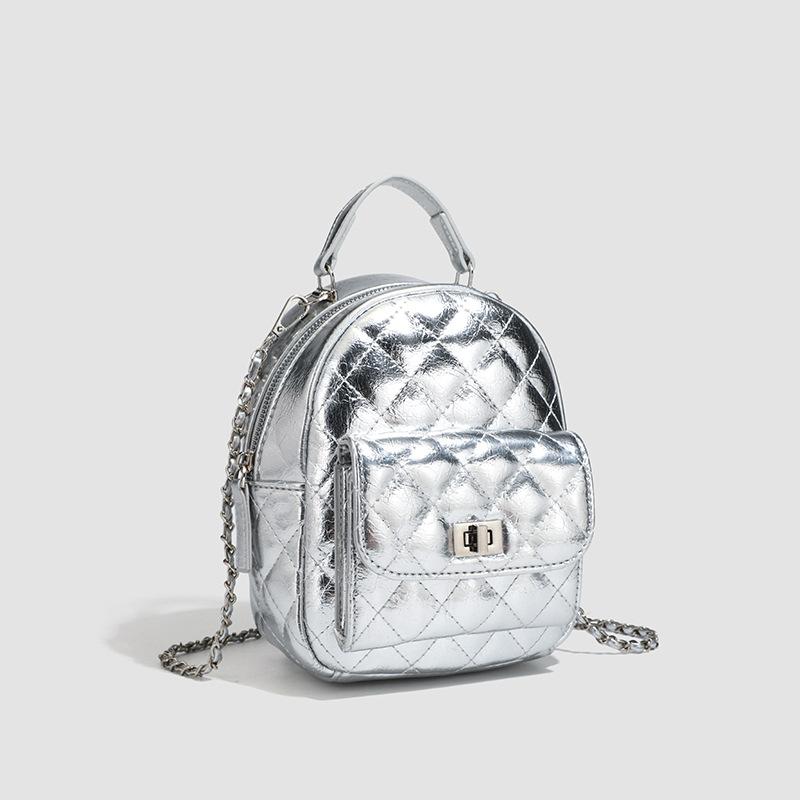 Premium Sense Niche Rhombus Soft Leather Backpack Bag Women 2025 New Fashion Versatile Small Backpack Shoulder Travel Bag