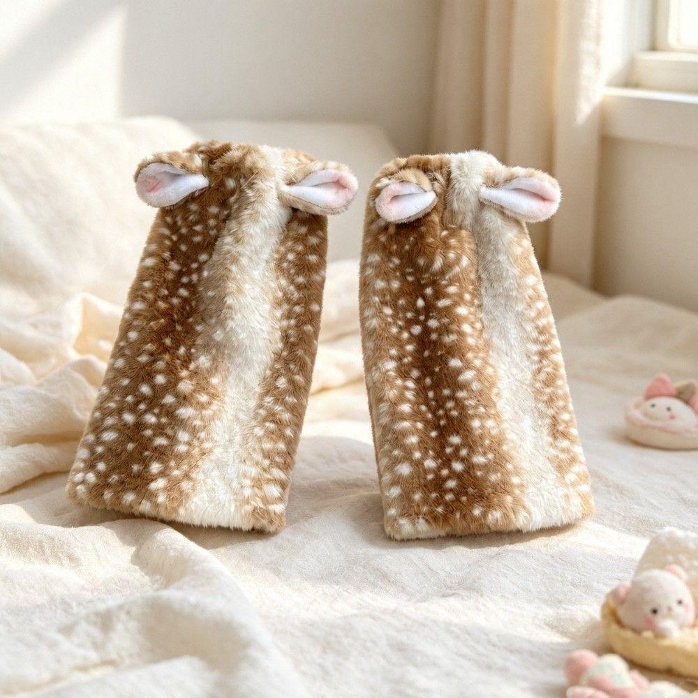 High Tube Plush Boot Covers Thickened Fawn Print Socks Cute Deer Ear Leg Warmers For Women