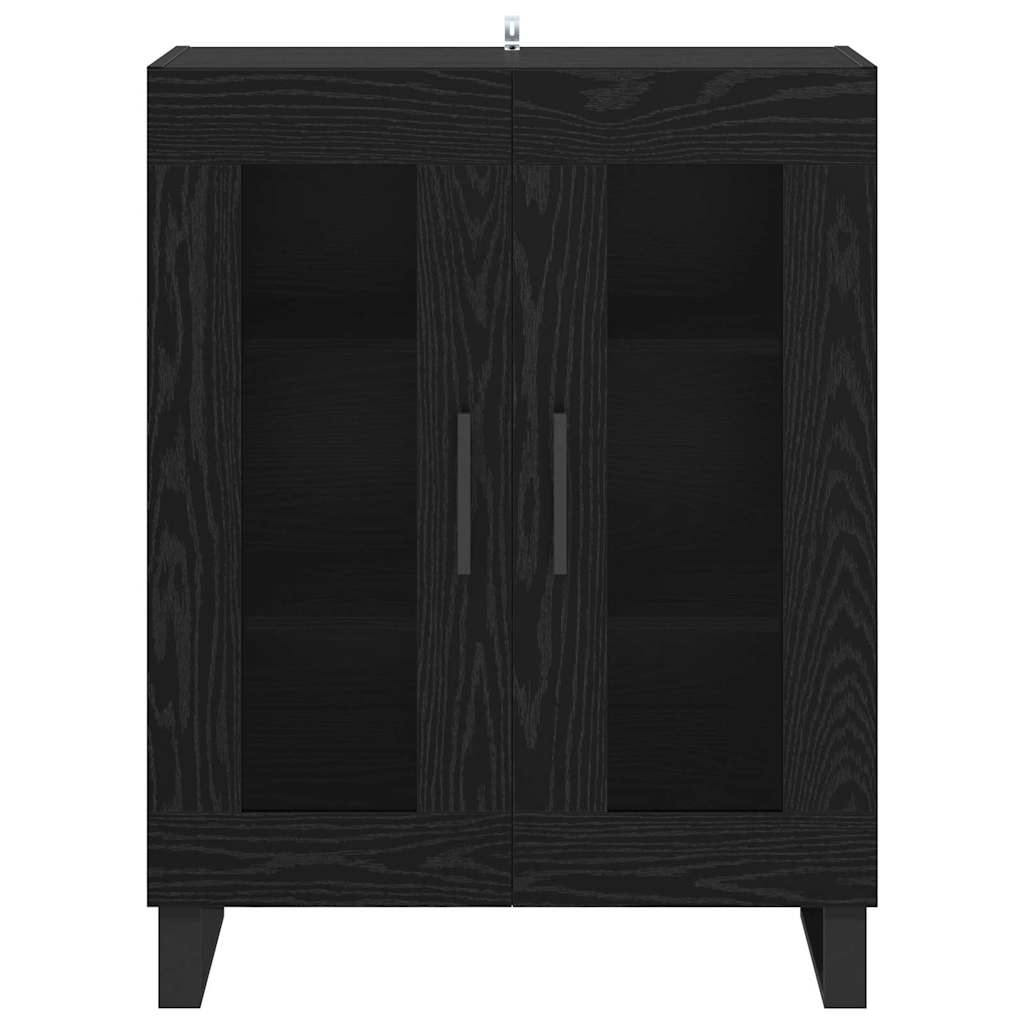 Sideboard in Black Oak Look 69.5 x 34 x 90 cm Engineered Wood