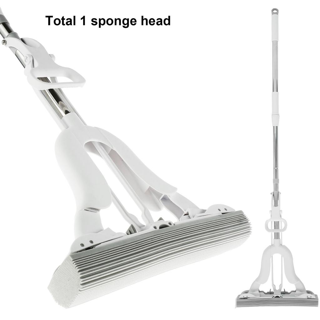 Floor Roller Mop PVA Sponge Floor Squeeze Mop Super Absorbent Sponge Roller Mop Wet and Dry Use Self Wringing Sponge Mop Home
