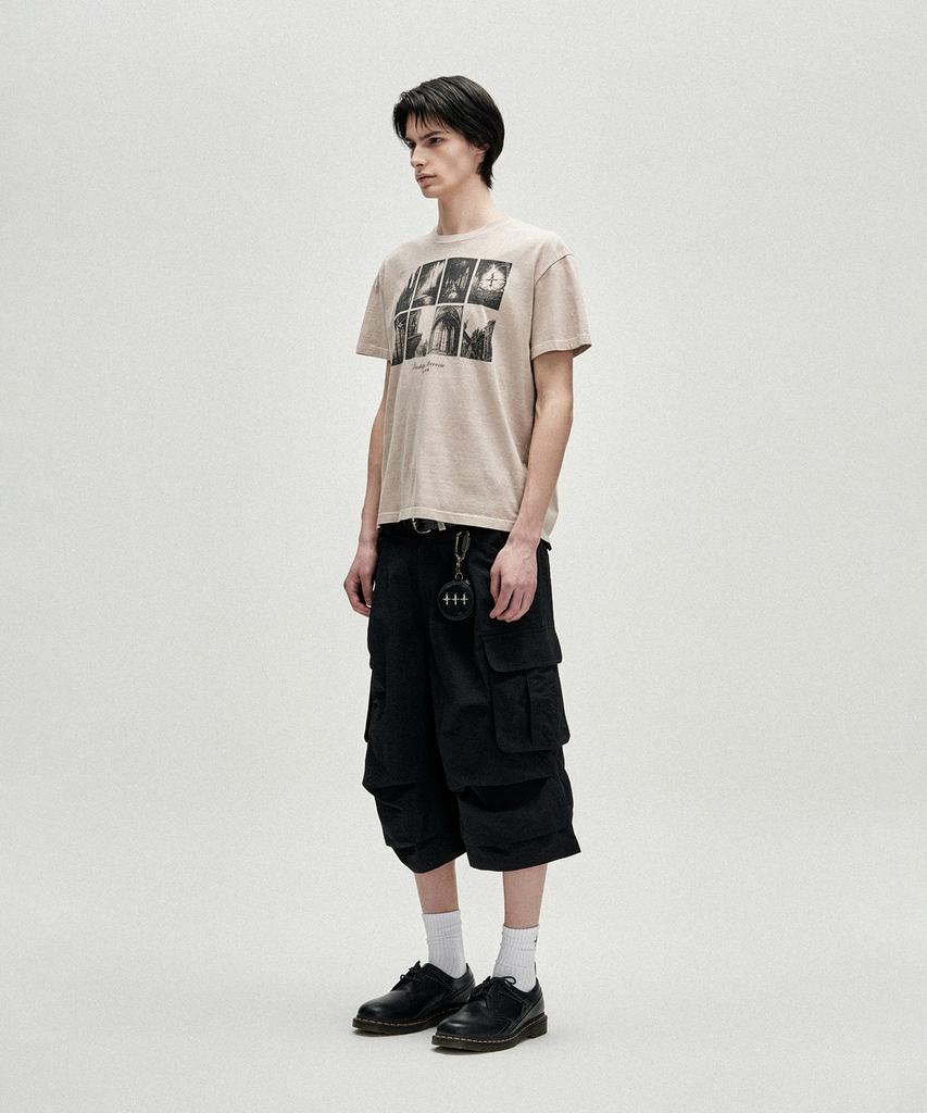 NOT4NERD Knee Tuck Parachute Cargo Bermuda Shorts - Black