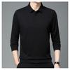 Men S Long Sleeve Polo Shirt Solid Color Casual Basic Style