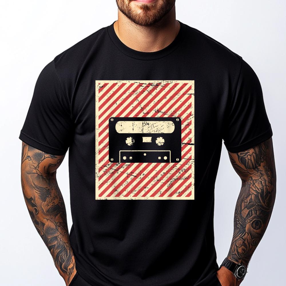 

Retro Style Cassette Brand Clothing Men Short Sleeve Tee Mardi Gras Graphic Tees Men Men s Shirts - Men s Summer Cotton Graph... S разноцветный