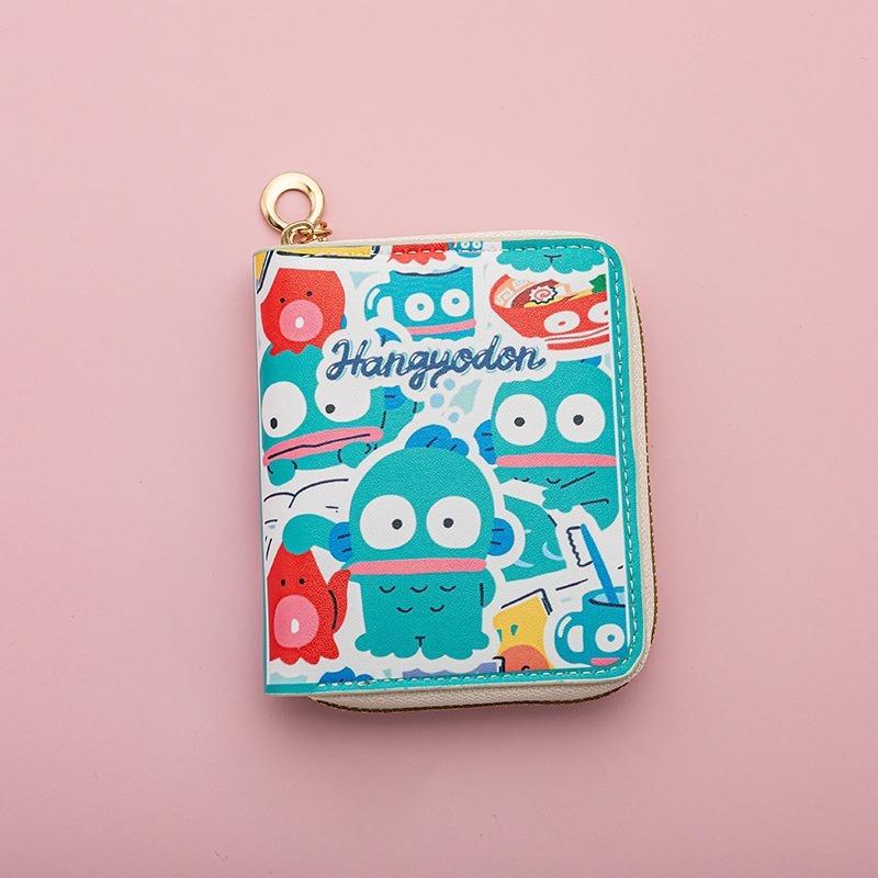 Women's cartoon animation buckle short wallet, card bag, change bag, multi-card position wallet, waterproof and ultra-light.
