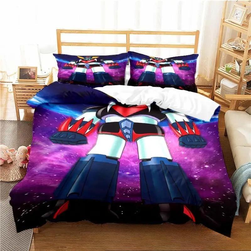 3D Print Goldorak Grendizer Ufo Robot Bedding Collection Double Twin King Duvet Cover Comforter Pillowcase Boys Girls Adults Bedroom