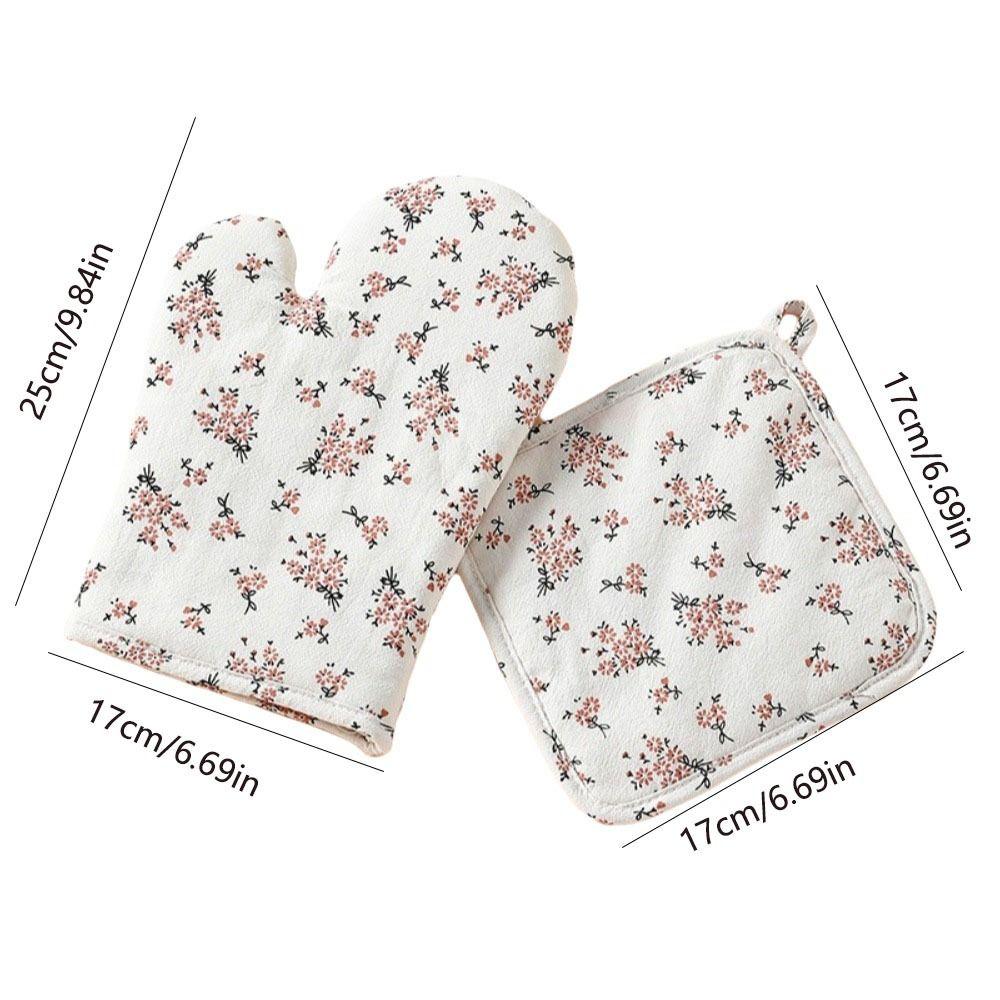 2Pcs Heat Resistant Microwave Oven Gloves Heat Insulation Baking Gloves  Hot Pot Cooking