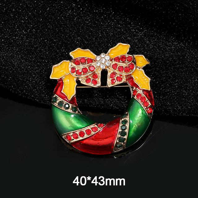 Broches de Noël Mode Chapeau de Père Noël Gants Cloches Strass Émail Broche Épingles Badges Cadeaux de Nouvel An Bijoux