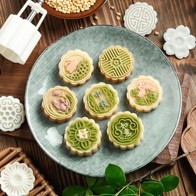 1 Set Lebensmittelqualität Antihaft-Mondkuchenform mit Stempeln DIY Handpresse Keksstempel Gebäckwerkzeug für das Mittherbstfest
