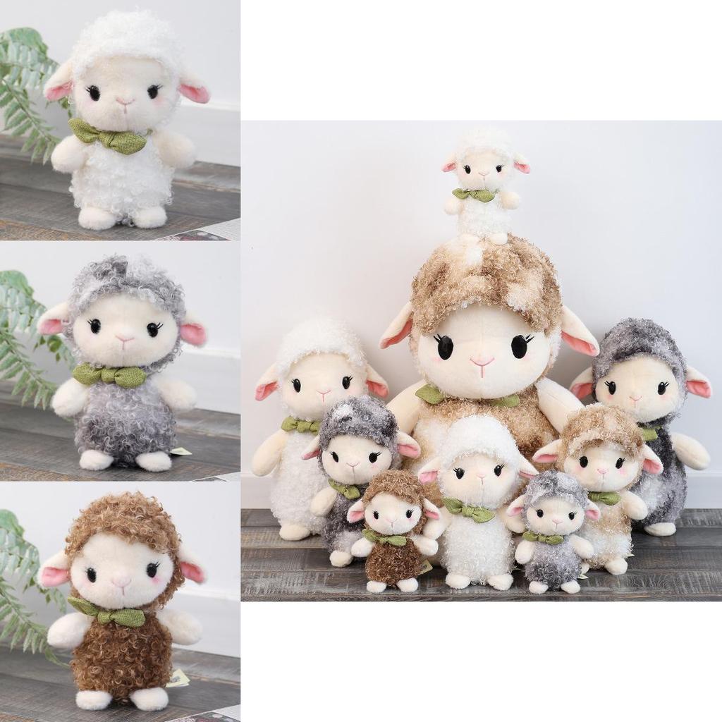 Cartoon Style Sheep Stuffed Toy With Comfortable Filling For Kids Bedroom