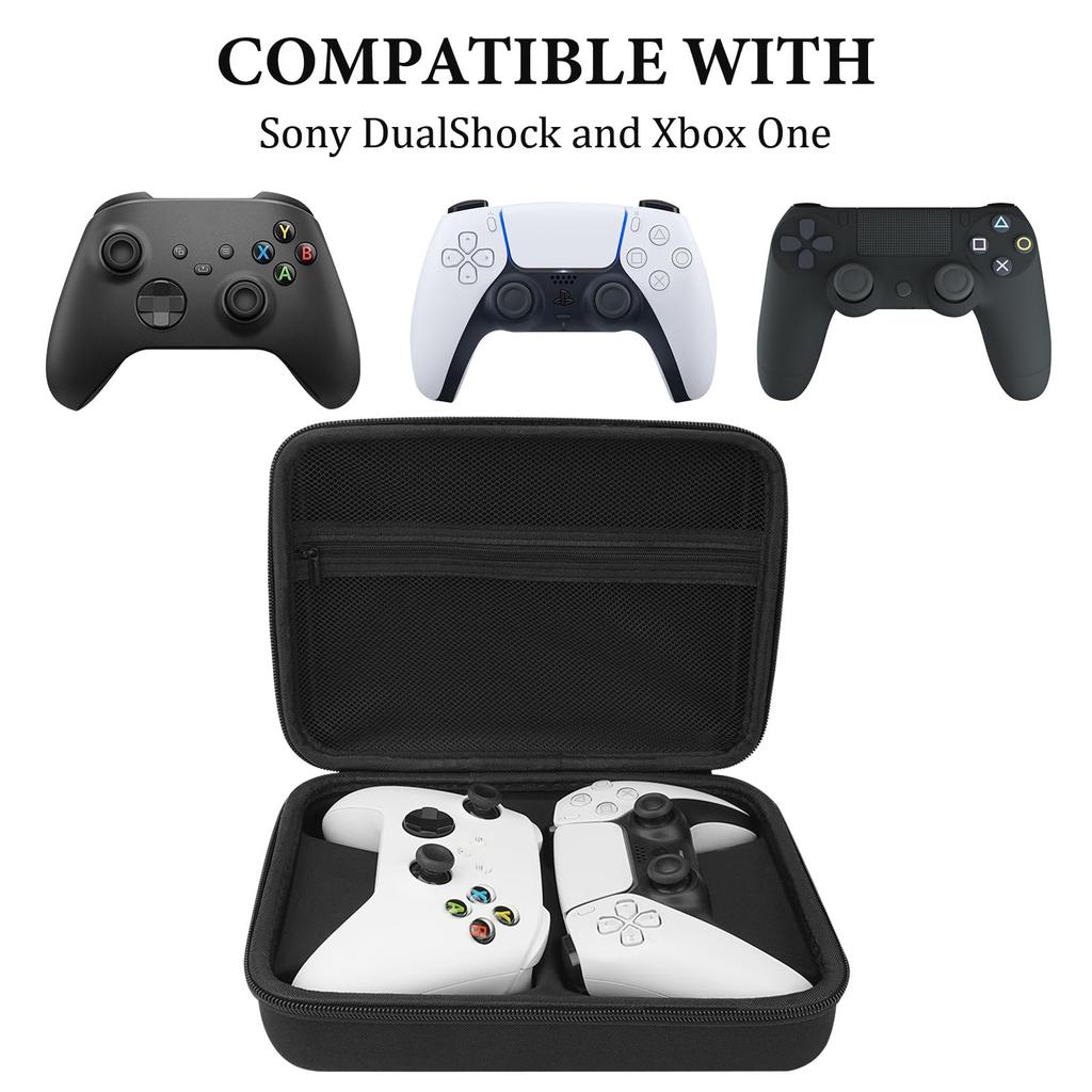 Geekria Controller Travel Storage Case for Sony PS5 DualShock Xbox Series and 8BitDo Pro 2 with Internal Mesh Pocket for Hard and Charging Cable