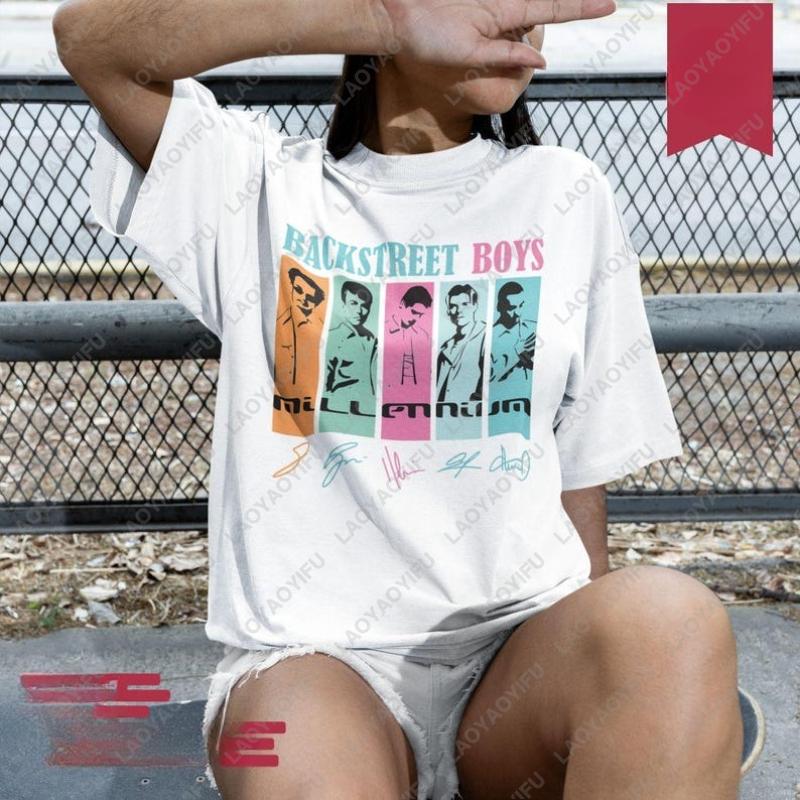 Backstreet Boys Millennium Tour Hudební Vintage Tričko Pánské Dámské Hipster Populární Vrcholy Letní Móda Streetwear Unisex Trička Dárek