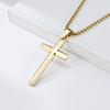 Ciondolo a Croce in Acciaio Inossidabile con Pendenza Minima Collana Stile Unisex per Uomo e Donna