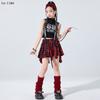 Kids Hip Hop Crop Top Plaid Street Dance Skirt Girls Ribbon Pleated Skirts Teens Jazz Cool Costumes Child Streetwear Clothes Set